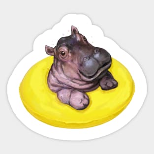 Baby Hippo Swim Sticker